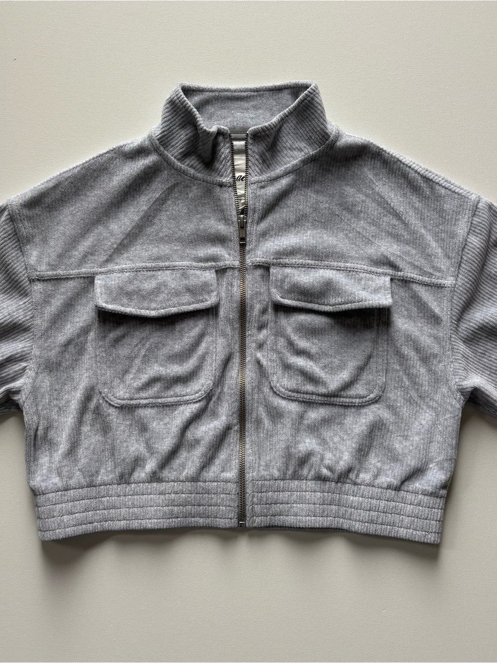 Aerie Groove On Corduroy Velour Crop Jacket Womens Small Utility Cargo Pockets